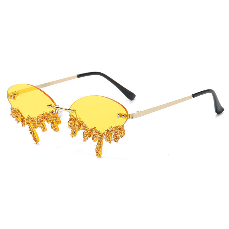 Cross-border New Arrival Frame Tears Diamond Studded By Hand Sunglasses