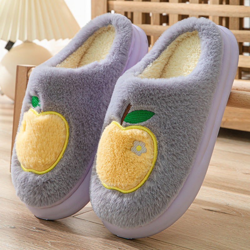 Cotton Slippers For Women Autumn And Winter Indoor Warm And Cute Home Slippers Non-slip Fuzzy Plush Shoes