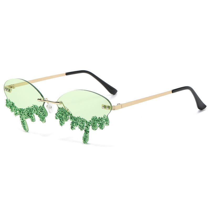 Cross-border New Arrival Frame Tears Diamond Studded By Hand Sunglasses