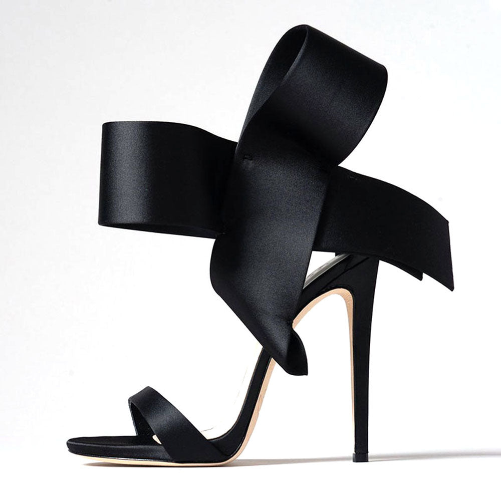 Summer Oversized Bow Ankle-strap High Heel Women's Sandals